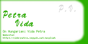 petra vida business card